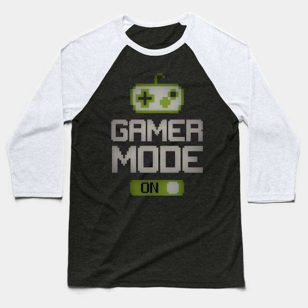 Gamer Mode On! Baseball T-Shirt by NerdvannaLLC